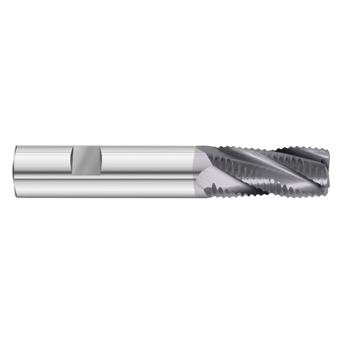 Fullerton Tool 39610 | 3/8" Diameter x 3/8" Shank x 1" LOC x 2-1/2" OAL 3 Flute TiAlN Solid Carbide Radius End Mill
